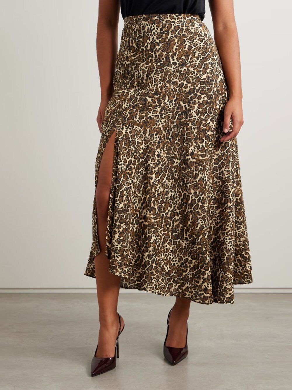Isabel Marant "Sakura" Leopard Printed Silk Skirt, size 38 (fits size 4)